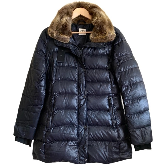 S13 NEW YORK Duck Down Feather Insulated Winter Black Puffer Parka Jacket Size M - Picture 1 of 16